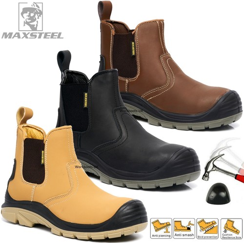 Mens leather safety - steel, toe
